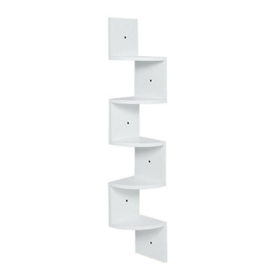 Corner Shelf 5 outlet Tier Shelves for Wall Storage, Easy-to-Assemble Floating Wall Mou