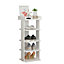 5 Tiers White Shoe Rack Shoe Storage Organizer Stand Space Saving Display Shelf