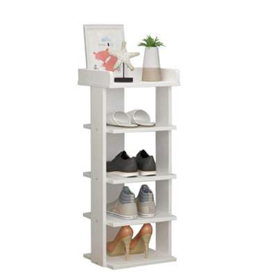 5 Tiers White Shoe Rack Shoe Storage Organizer Stand Space Saving Display Shelf