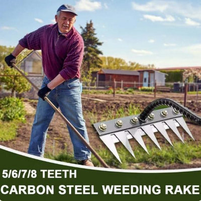 5 tines Iron Weed Rake Upgraded Multifunctional Weed Artifact ...