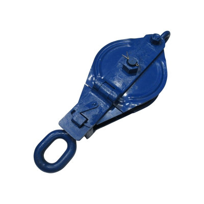5 Ton 250MM Snatch Block With Swivel Eye Blue Painted - 22MM Wire Rope Safety Lifting
