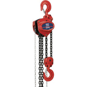 5 Tonne Chain Block - Hardened Alloy Chains - 3m Drop - Mechanical Load Brake
