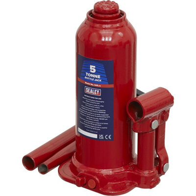 5 Tonne Hydraulic Bottle Jack with Welded Base and 402mm Lift Height for Heavy-Duty Use