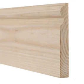 5" Torus Pine Wood Ogee Timber Skirting Board -  1 Meter Lengths