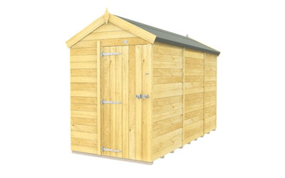 5 x 11 Feet Apex Shed - Single Door Without Windows - Wood - L329 x W147 x H217 cm