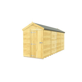 5 x 16 Feet Apex Shed - Single Door Without Windows - Wood - L472 x W147 x H217 cm