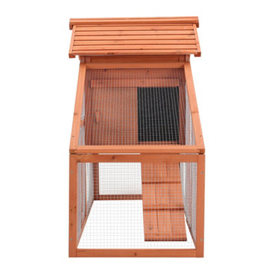 5 x 2 ft Brown Wooden Chicken Hen Coop Poultry House with Nest Box