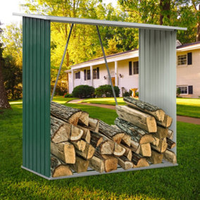 5 x 2 ft Metal Garden Log Storage Store Firewood Rack Log Holder
