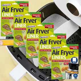 5 x 20 Air Fryer Liner Sheets Square Greaseproof Parchment Paper Disposable 20cm