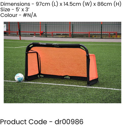 5 x 3 Feet Quick Set-Up Aluminium Folding Football Training Goal Net ...