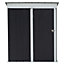 5 x 3 ft Black Metal Shed Garden Storage Shed Pent Roof Lockable Door with Tool Storage Shelves