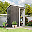 5 x 3 ft Metal Shed Garden Storage Shed Pent Roof with Single Door , Charcoal Black
