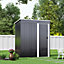 5 x 3 ft Metal Shed Garden Storage Shed Pent Roof with Single Door , Charcoal Black