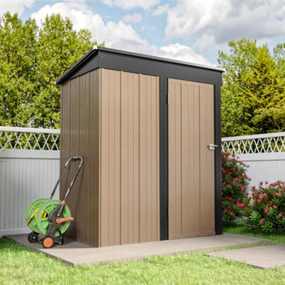 5 x 3 ft Pent Metal Garden Storage Shed Tool House with Lockable Door