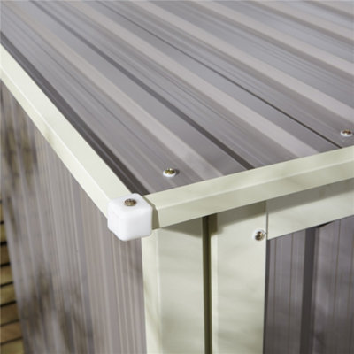5 x 3 Single Door Metal Pent Shed (Light Grey)