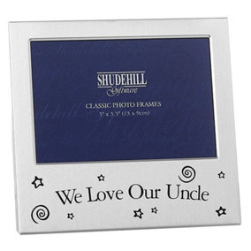 5" x 3" We Love Our Uncle Satin Silver Photo Frame Occasion Present 73593