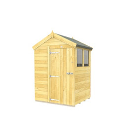 5 x 4 Feet Apex Shed - Single Door With Windows - Wood - L127 x W147 x H217 cm