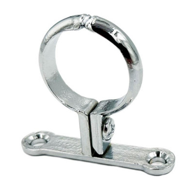 5 x 42mm Chrome Die Cast Schoolboard Pipe Clips Wall Bracket Screw-On Brass