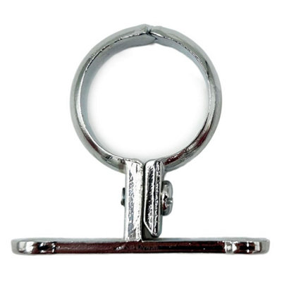 5 x 42mm Chrome Die Cast Schoolboard Pipe Clips Wall Bracket Screw-On Brass