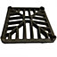 5" x 5" 127mm x 127mm 9mm thick Square Cast Iron Gully Grid Grate Heavy Duty Drain Cover Black Satin Finish