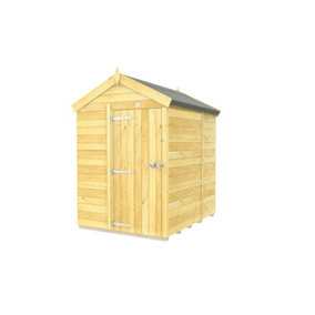 5 x 6 Feet Apex Shed - Single Door Without Windows - Wood - L187 x W147 x H217 cm