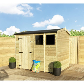 5 x 6 Reverse Pressure Treated Tongue And Groove Single Door Apex Wooden Shed - 1 Window (5' x 6') / (5ft x 6ft) (5x6)