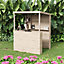 5 x 7 ft Natural Outdoor Solid Wood Garden Bar Drinks Shed with Pitched Roof