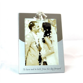 5" x 7" Silver Photo Frame Double Bell on Top Wedding Present