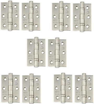 5 x 75mm 3" Chrome Finish Ball Bearing Hinges for Internal Doors