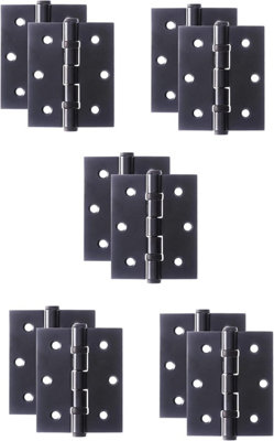 5 x 75mm 3" Matt Black Ball Bearing Hinges for Internal Doors