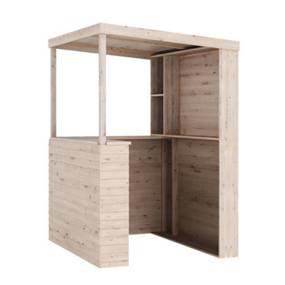 5 x 7ft Outdoor Wooden Garden Bar Room with Sloping Roof - 3