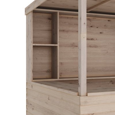 5 x 7ft Outdoor Wooden Garden Bar Room with Sloping Roof - 4