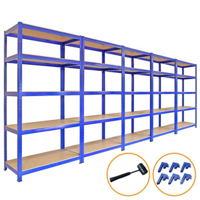 5 x 90cm Blue Storage Racks with 4200kg Capacity