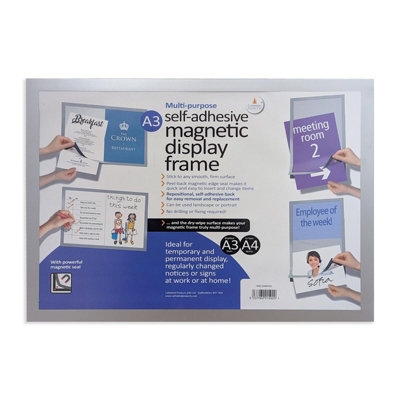 5 x A3 Self-Adhesive Magnetic Display Frames - Landscape or Portrait Wall Mounted Multipurpose Notice Board for Home or Office Price Comparisons | Compare The Build