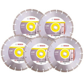 5 X Bosch 2608615032 Pro Universal Diamond Blade Cutting Disc Grinder 300mm 12"