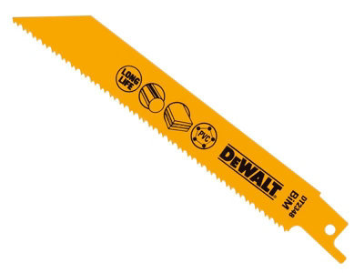 5 x Dewalt DT2348-QZ Bi-Metal Reciprocating Blade for Plastic & Pipes 152mm