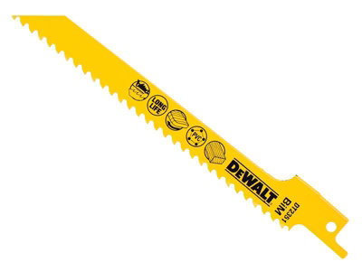 5 x Dewalt DT2351-QZ Bi-Metal Reciprocating Blade Wood Fine Fast Cuts 152mm x 6 TP