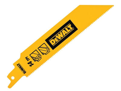 5 x Dewalt DT90385-QZ Bi-Metal 1in High Metal Reciprocating Blade 152mm x 14 TPI