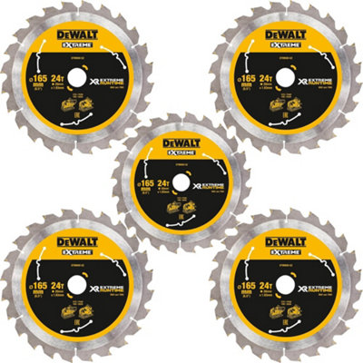 5 X Dewalt DT99560 165mm x 20mm 24T Extreme Runtime FlexVolt Plunge Saw Blades