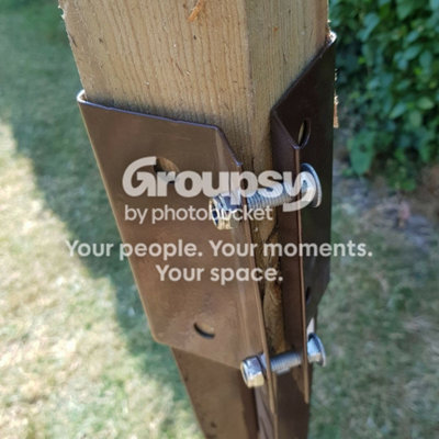 5 x Fence Post Holder Support Drive Down Spike Clamp Grip Brown for ...