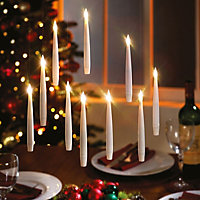 5 x Floating LED Flameless Candles - Battery Powered Indoor Hanging Window or Table Lighting Decorations - Each H15.5 x 1.5cm