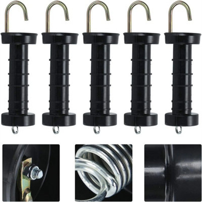 5 X HEAVY DUTY GATE HANDLE - Electric Fence Fencing Internal Spring Hook