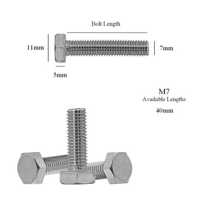 5 M7-1.0 X 70mm Hex Head Bolts - Grade 8.8 Zinc Plated Metric Cap Screws 7 thumbnail image