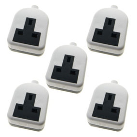 5 x High Impact 1 Gang Rewireable Trailing Extension Socket, without Plug and Cable, 13A, White