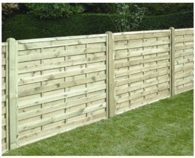 5 x Horizontal Double Sided Fence Panels 1.8m(W) x 1.5m(H)