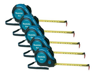 5 x Makita P-73003 Autolock 8m Measuring Tape Measure 8 Metres Metric Imperial