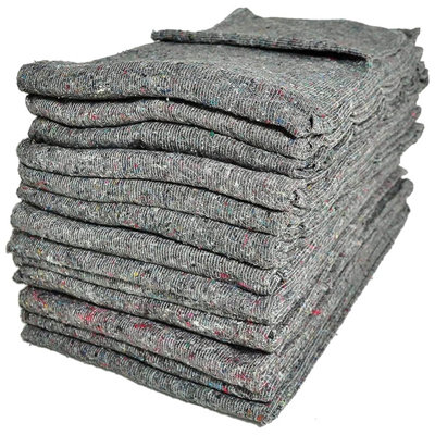 5 x Mixed Wool 150cm x 200cm Fabric Removal Blankets For House Moving & Storage