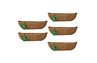 5 x Natural Coco Wall Trough Liner Cupped Shaped Coco Liner for a 24 Inch Wall Trough Basket