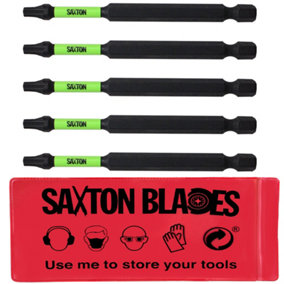 5 x Saxton 89mm TX20 Magnetic Impact Screwdriver Driver Bits Set Torx Heavy Duty