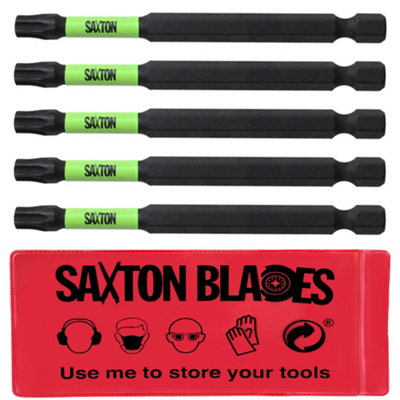 5 x Saxton 89mm TX30 Magnetic Impact Screwdriver Driver Bits Set Torx